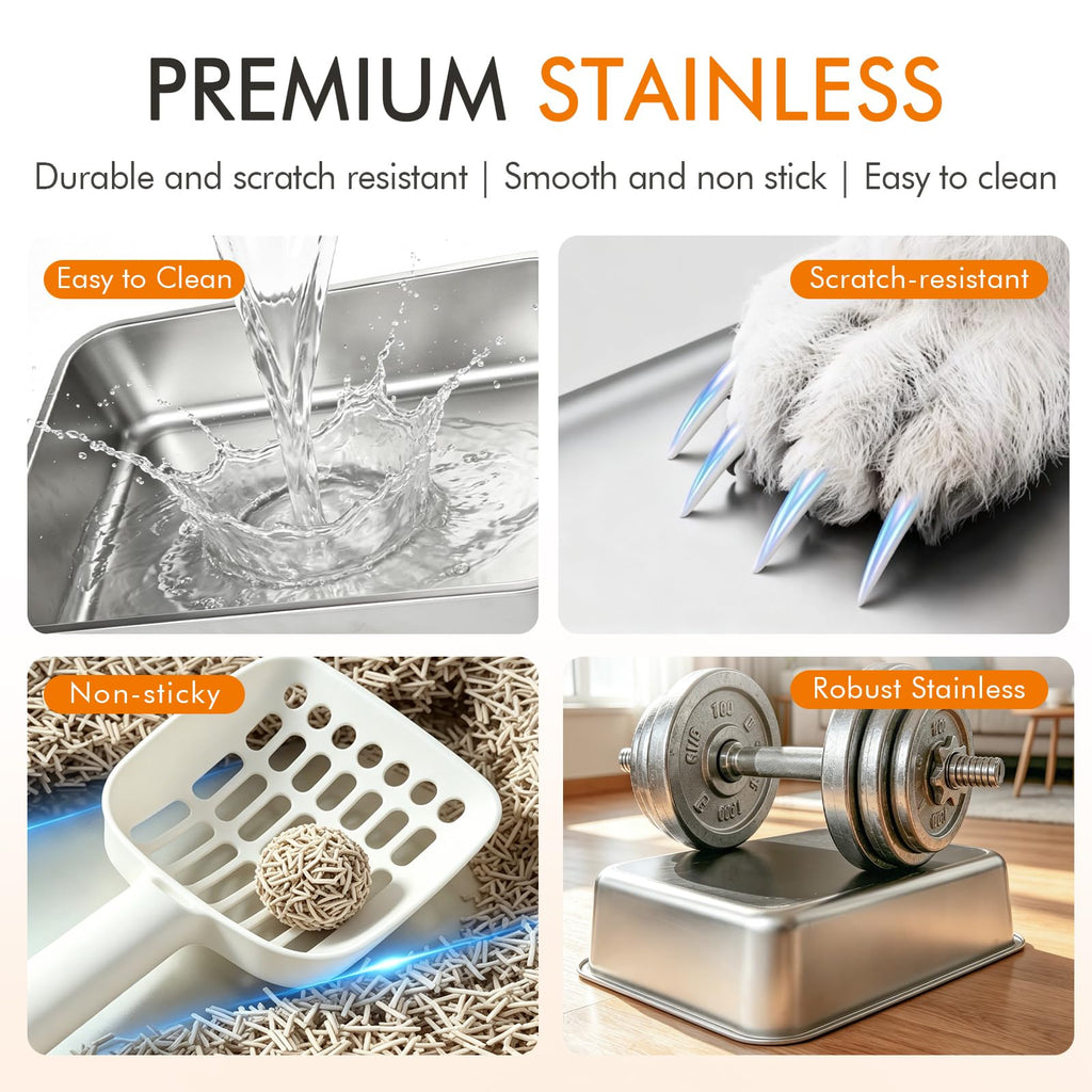 Stainless Steel Enclosed Litter Box T16590
