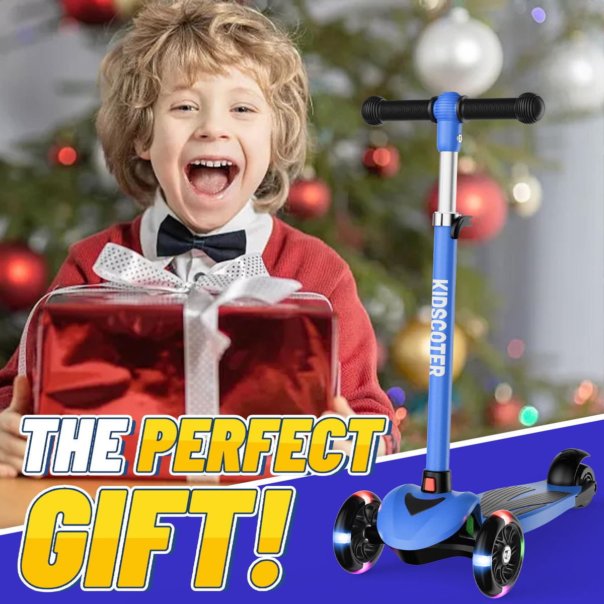 Multicolor 3 Wheel Kids Scooter with LED Light-Up Wheels A14556