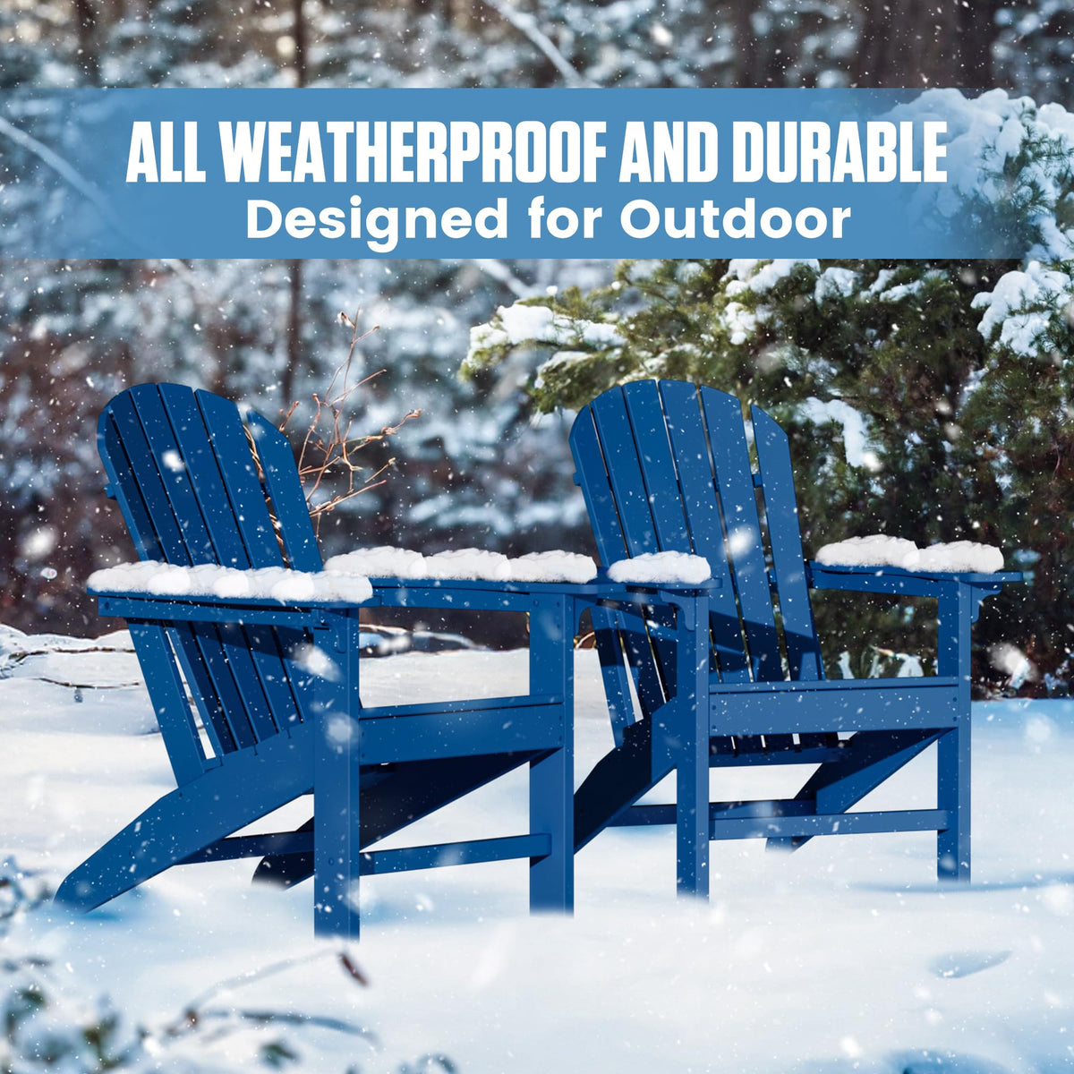 Plastic Adirondack Chair Set of 4 Navy Blue B665