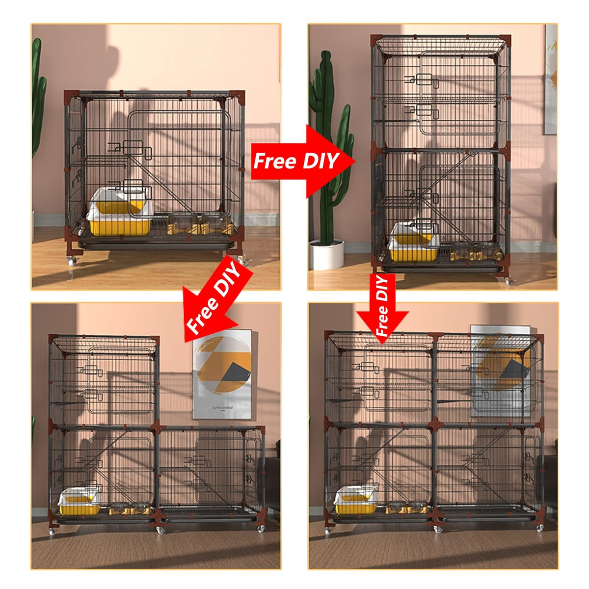 5-Tier Cat Cage with Wheels X234