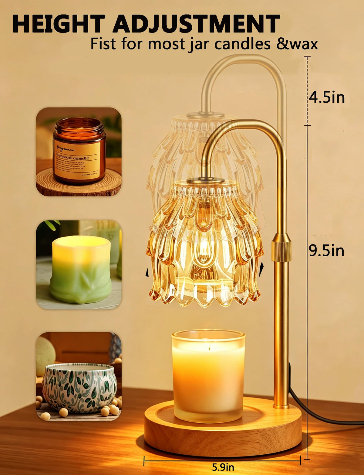 Dimmable Candle Warmer Lamp with Timer P7209