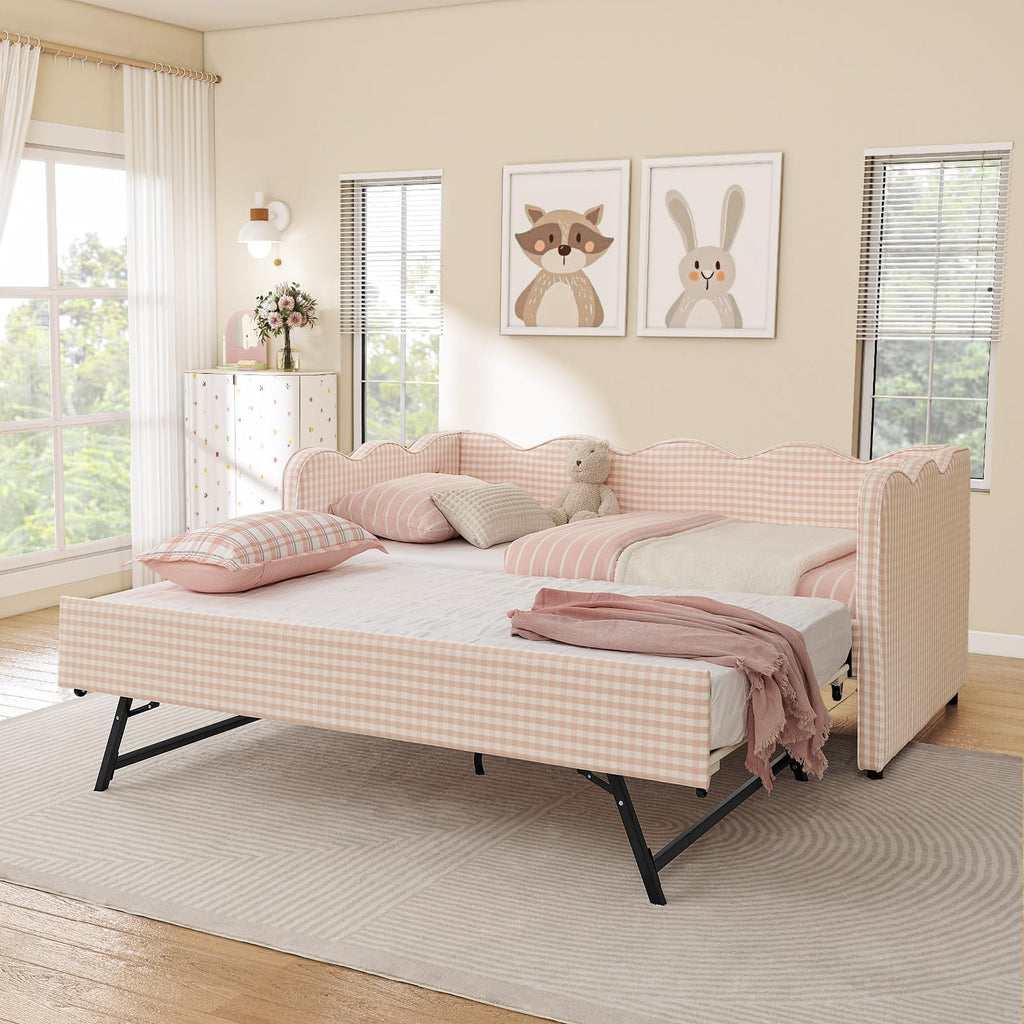 Twin Size Upholstered Daybed with Pop Up Trundle G866601