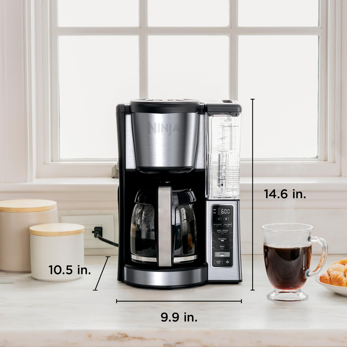 12 Cup Glass Carafe Stainless Steel Coffee Maker J925340