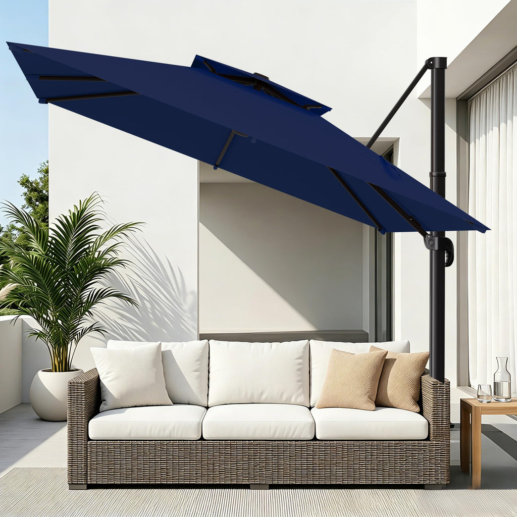 Navy Blue Cantilever Patio Umbrella A52711