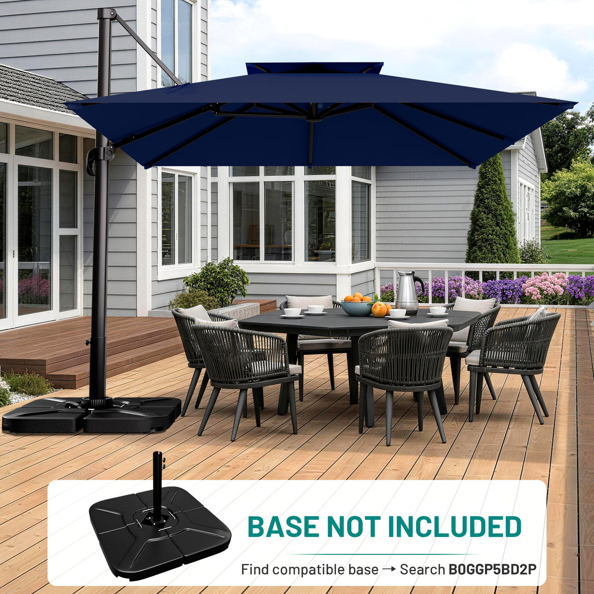 Navy Blue Cantilever Patio Umbrella A52711
