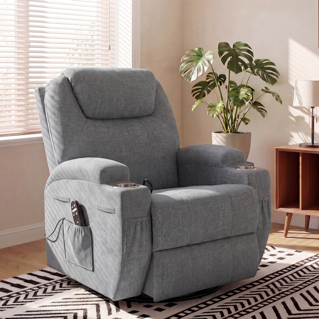 Small Swivel Rocker Recliner with Massage P598