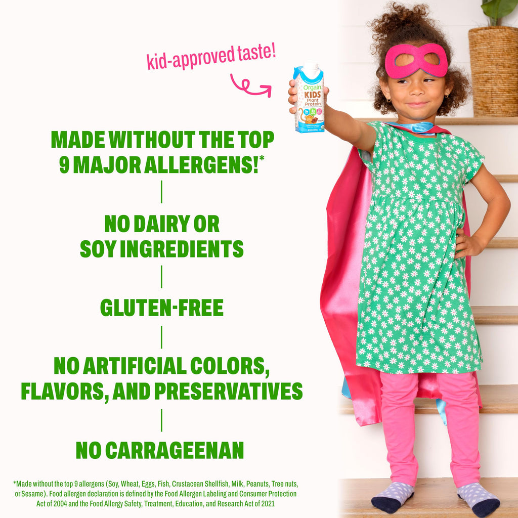 Organic Vegan Kids Protein Shakes Chocolate 8 Fl Oz 12 Pack N969