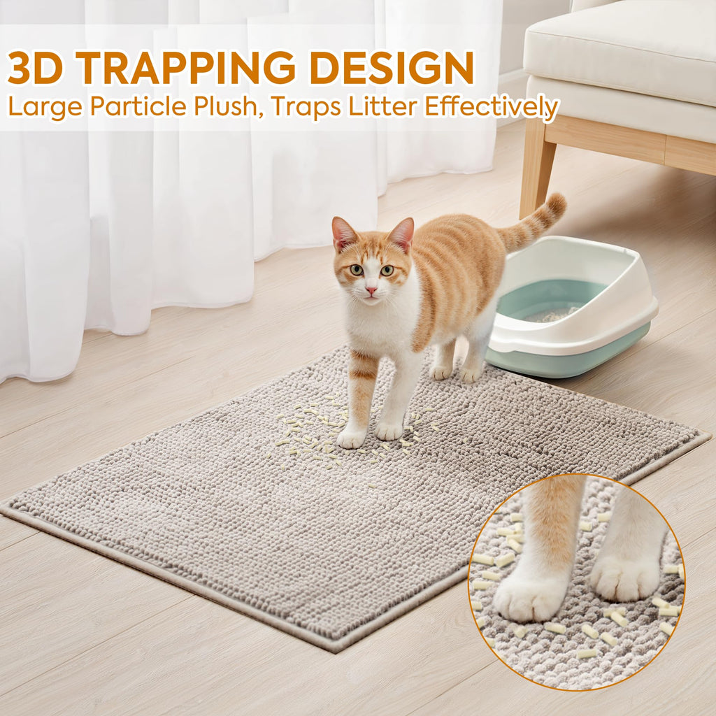 Soft Chenille Cat Litter Box Mat 48'' x 36'' O230497