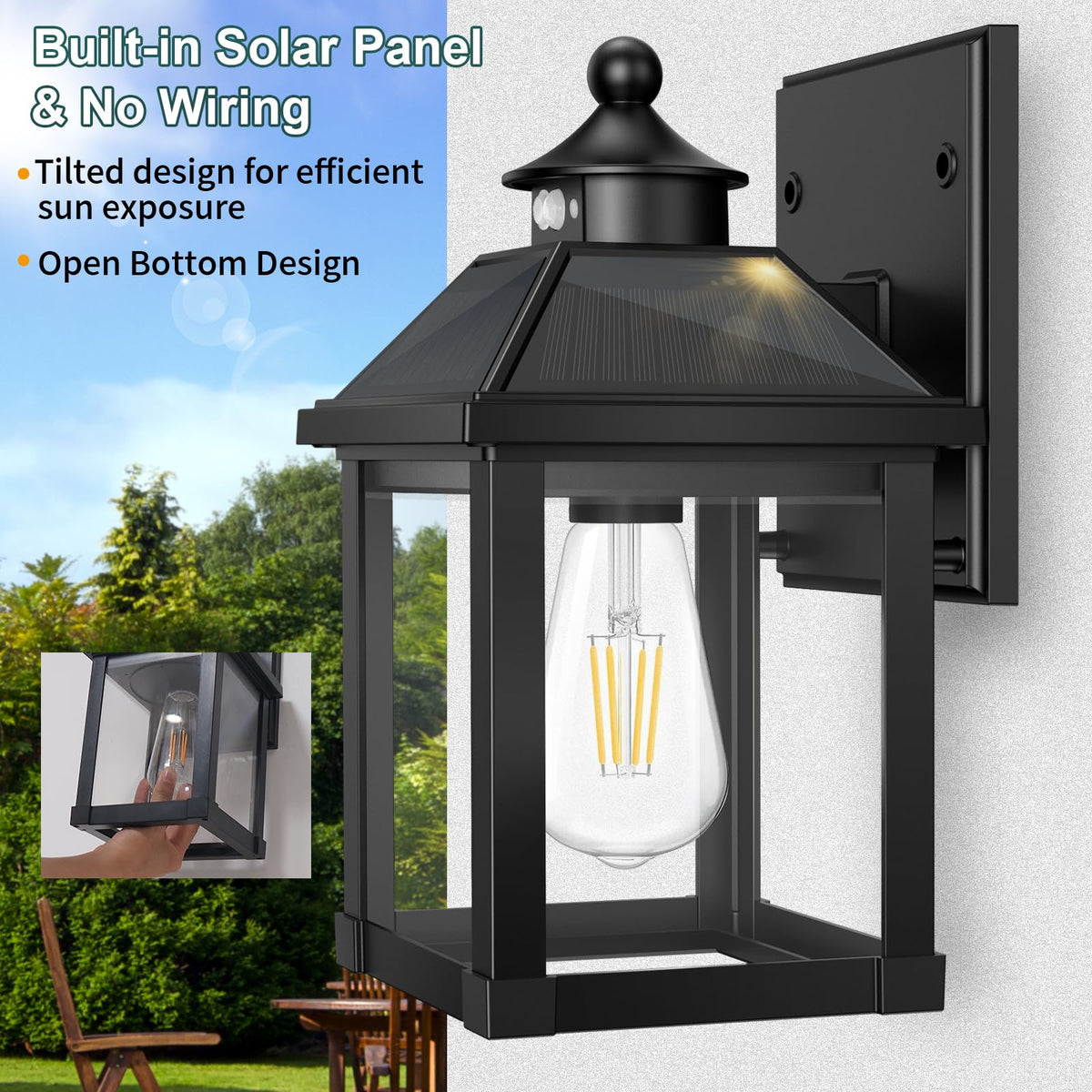 Solar Porch Lights Outdoor Dusk to Dawn with Motion Sensor T583