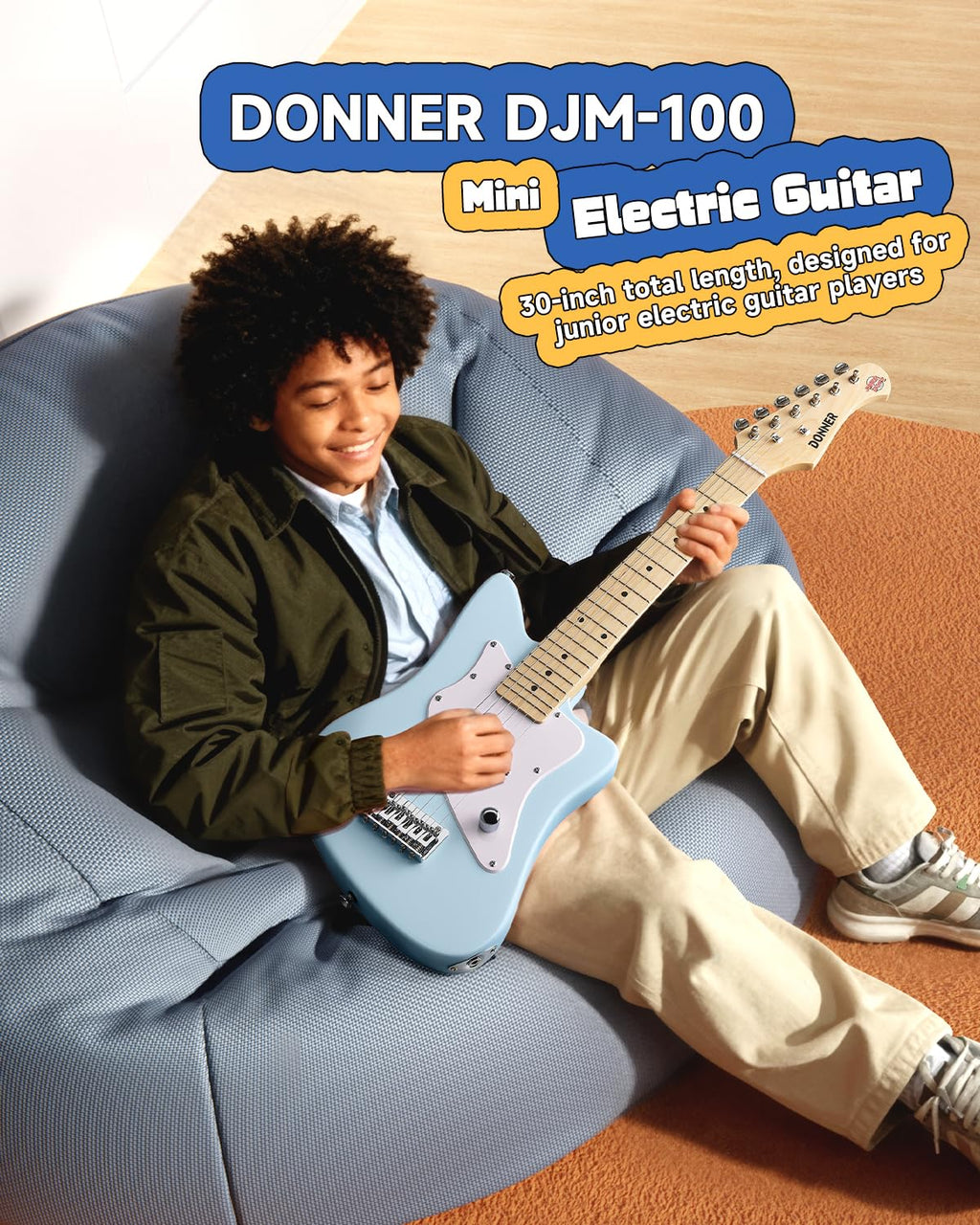 30 Inch Kids Electric Guitar Beginner Kit Blue Z581