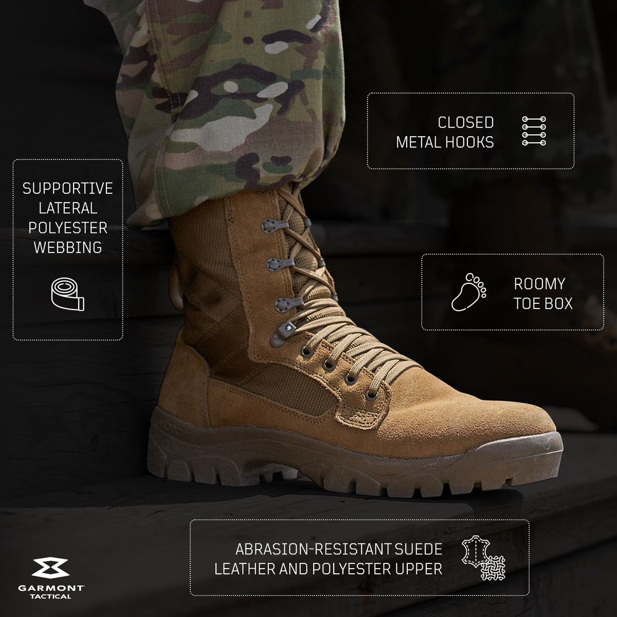 Suede Combat Boots S9038