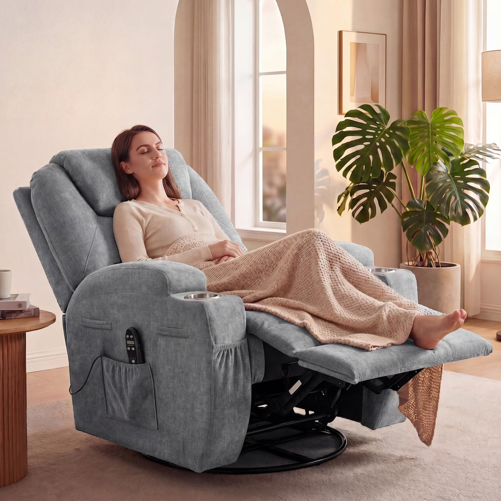 Small Swivel Rocker Recliner with Massage P598