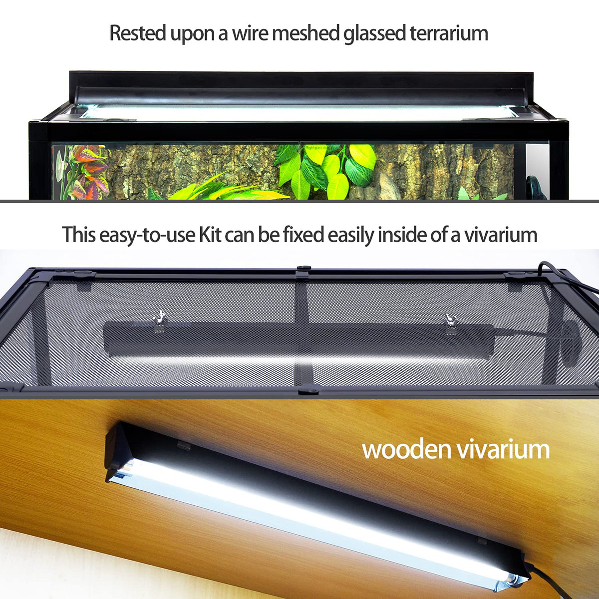 T5 HO UVB Lighting Combo Kit 10.0 24W with 68 Gallon PVC Reptile Enclosure W89172