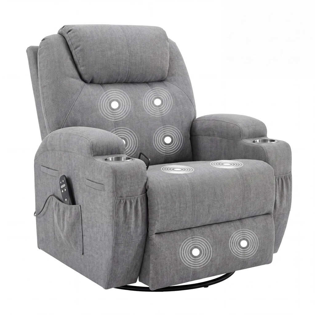 Small Swivel Rocker Recliner with Massage P598