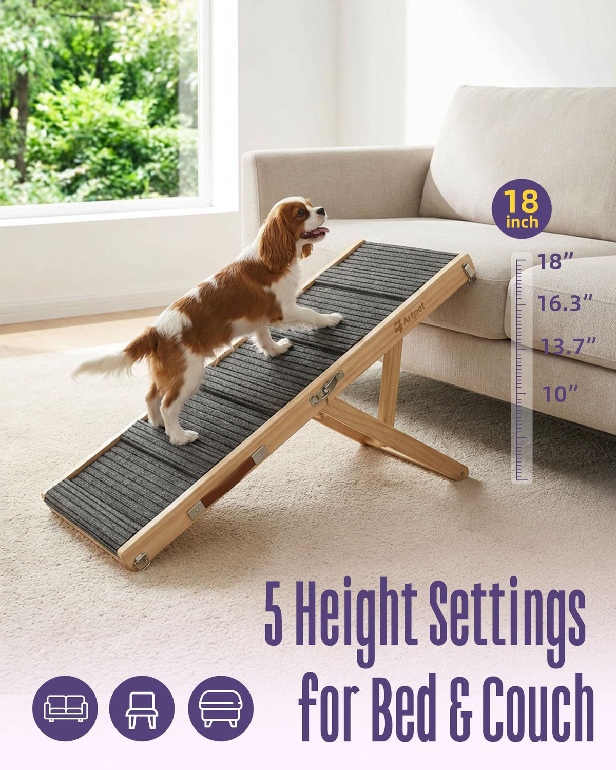 Adjustable Wooden Dog Ramp O673