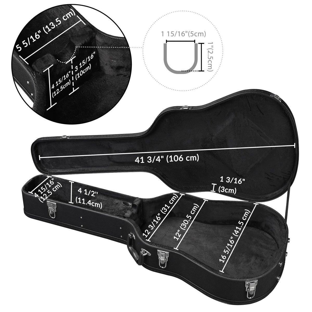 Dreadnought 41 Inch Wooden Hardshell Guitar Case V4420