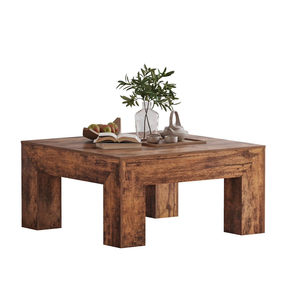 35" Wooden Square Coffee Table W848
