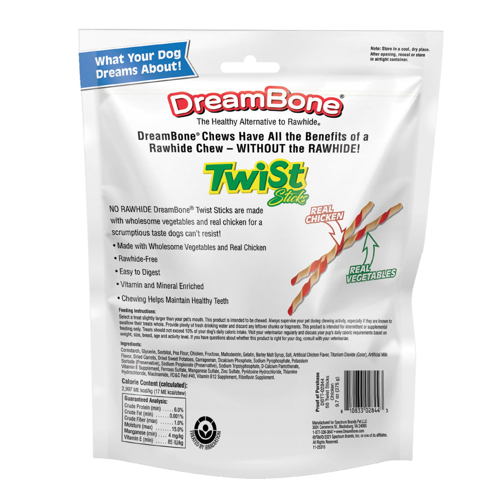 Rawhide-Free Dog Treats With Real Protein, 50 Count E284837