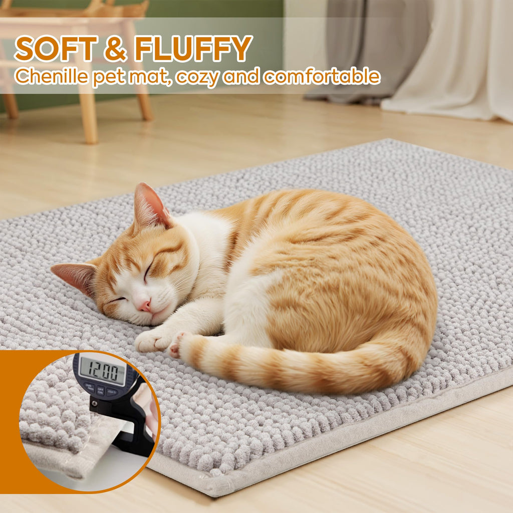 Soft Chenille Cat Litter Box Mat 48'' x 36'' O230497