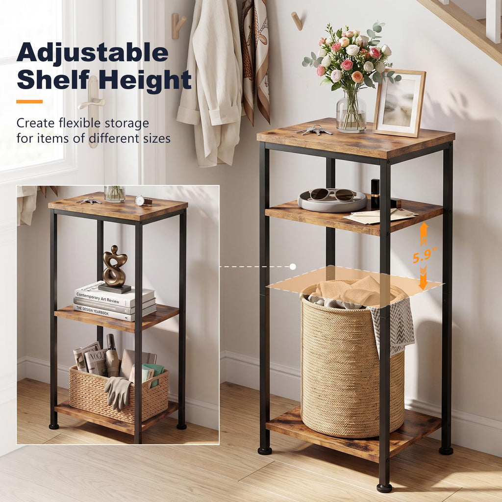 3-Tier Side Table with Adjustable Shelf T1662