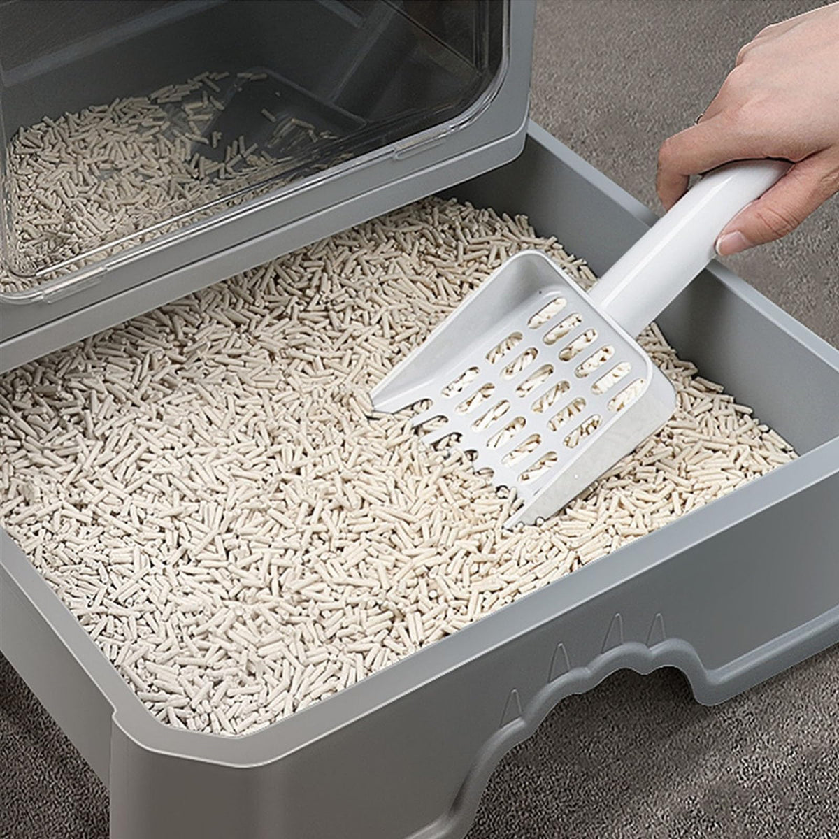 Foldable Enclosed Cat Litter Box with Lid U461