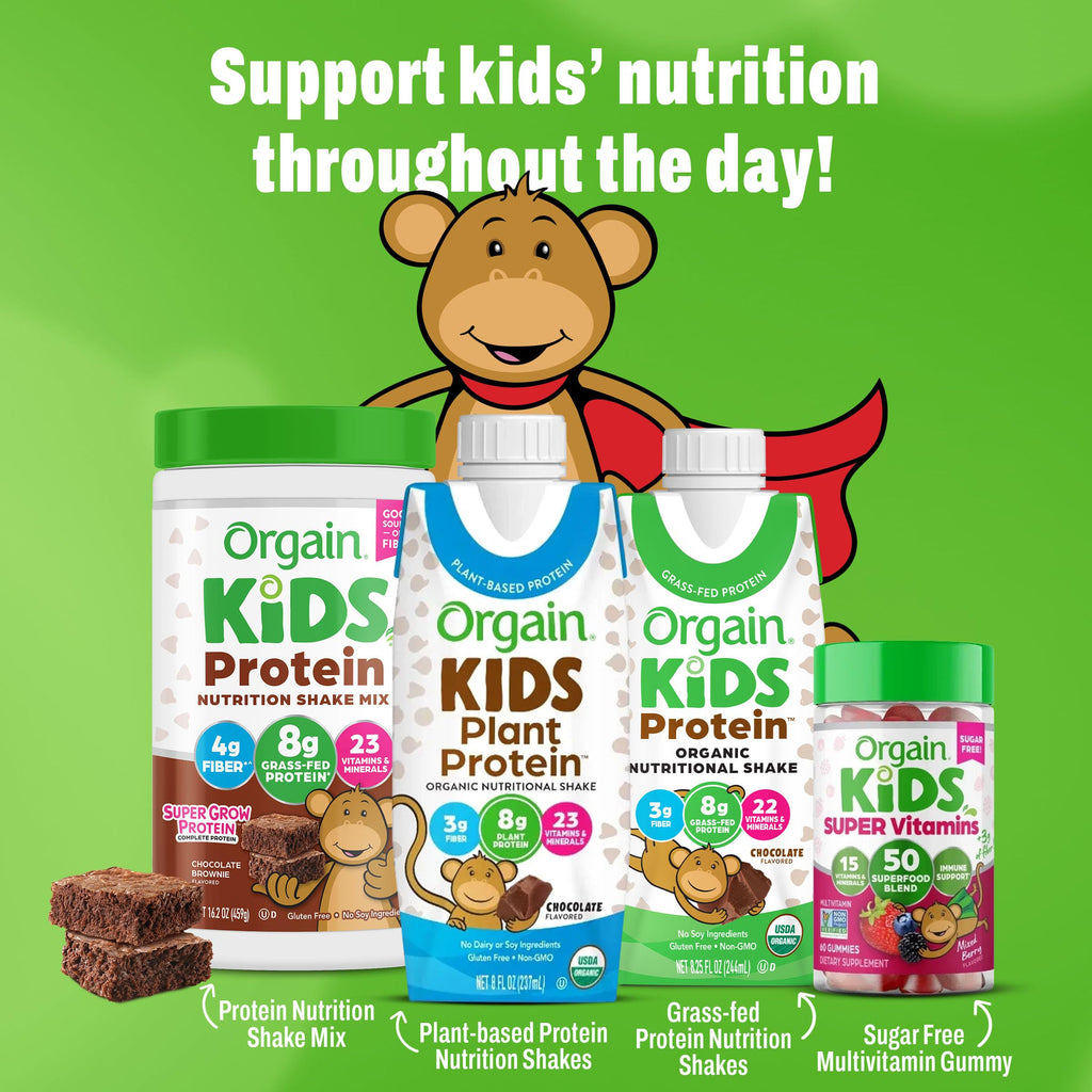 Organic Vegan Kids Protein Shakes Chocolate 8 Fl Oz 12 Pack N969