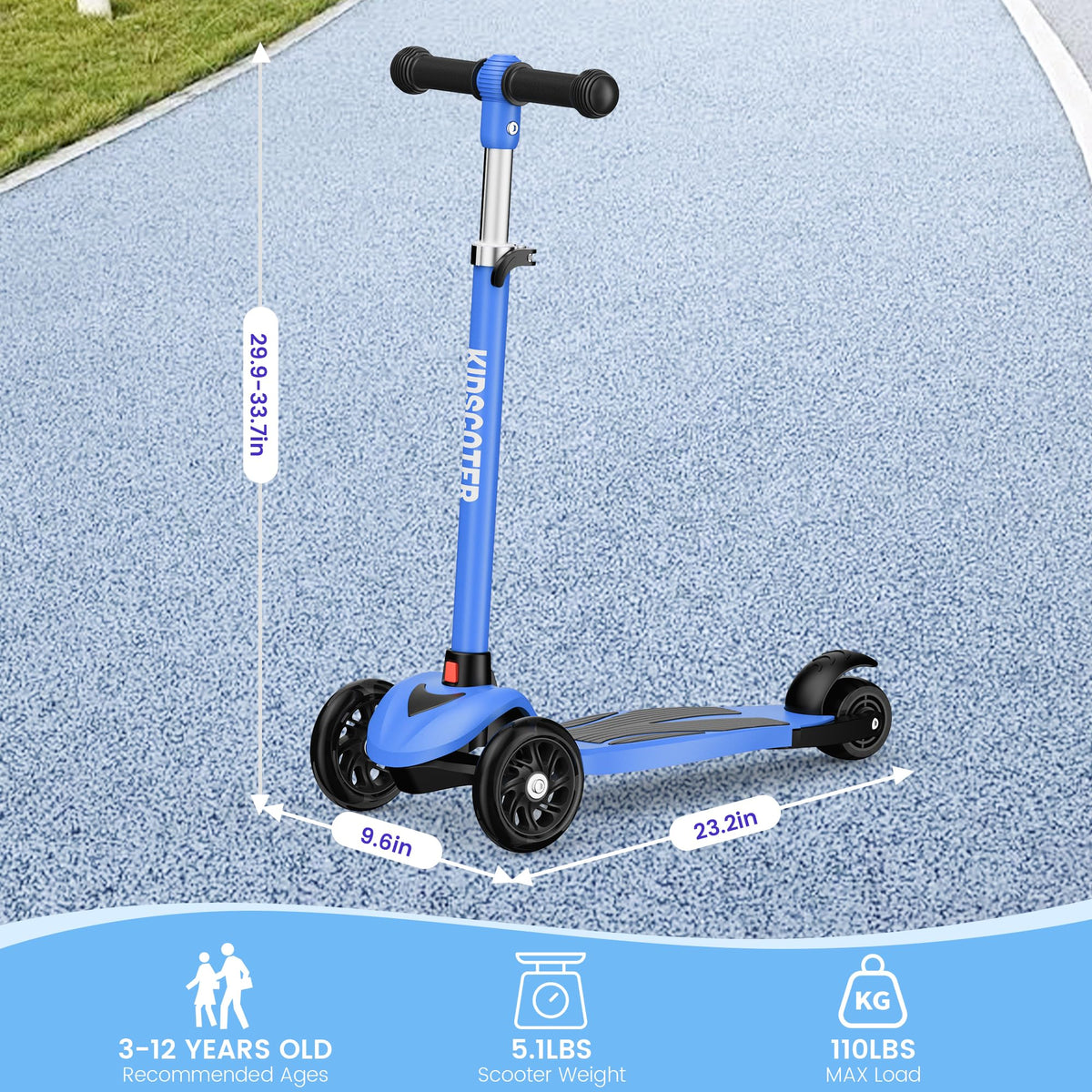 Multicolor 3 Wheel Kids Scooter with LED Light-Up Wheels A14556