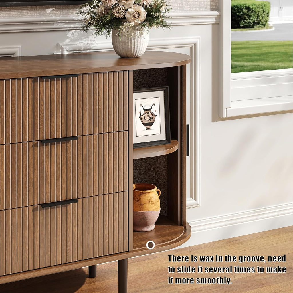 Brown 6 Drawer Wood Dresser H893