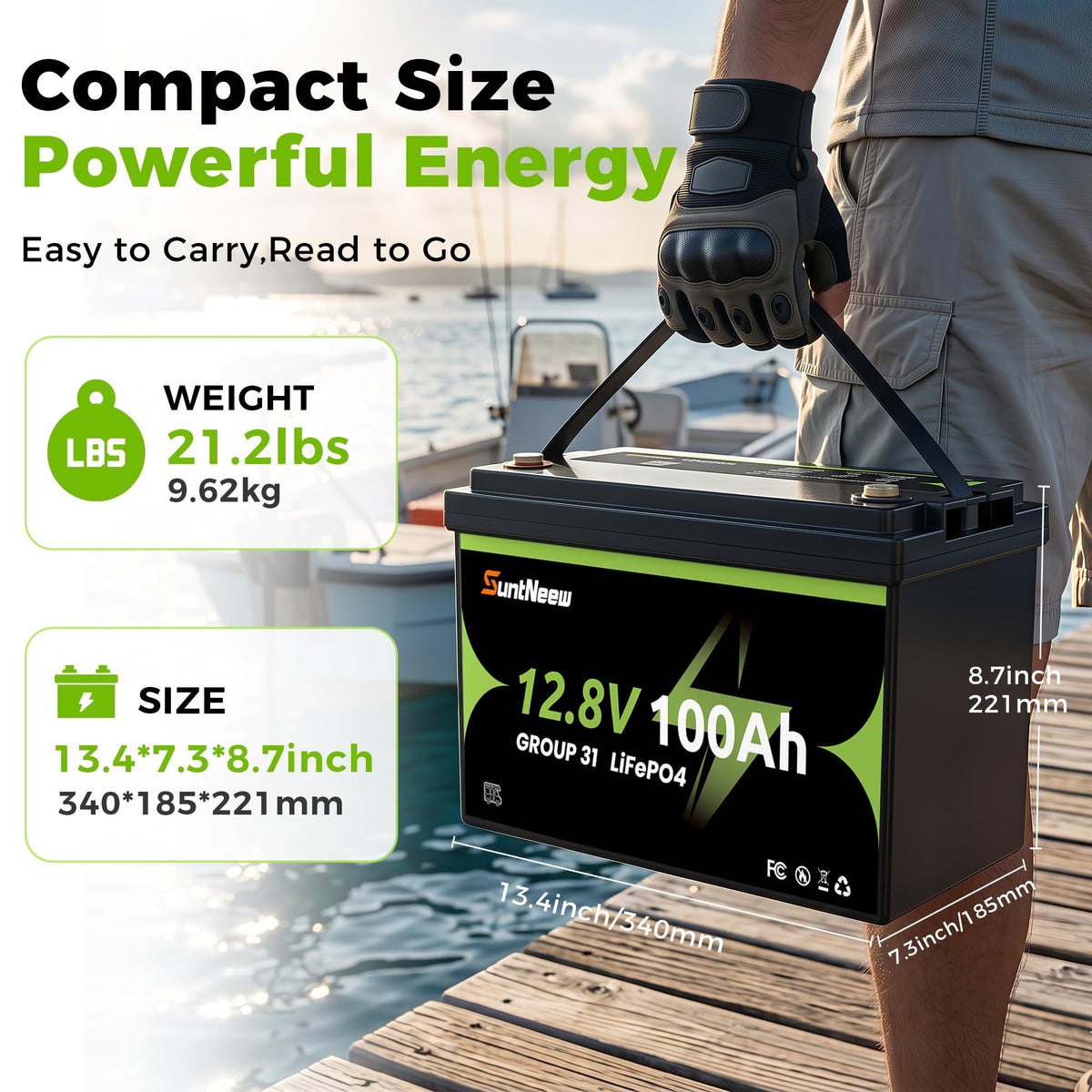 12V 100Ah LiFePO4 Battery Group 31 K16376