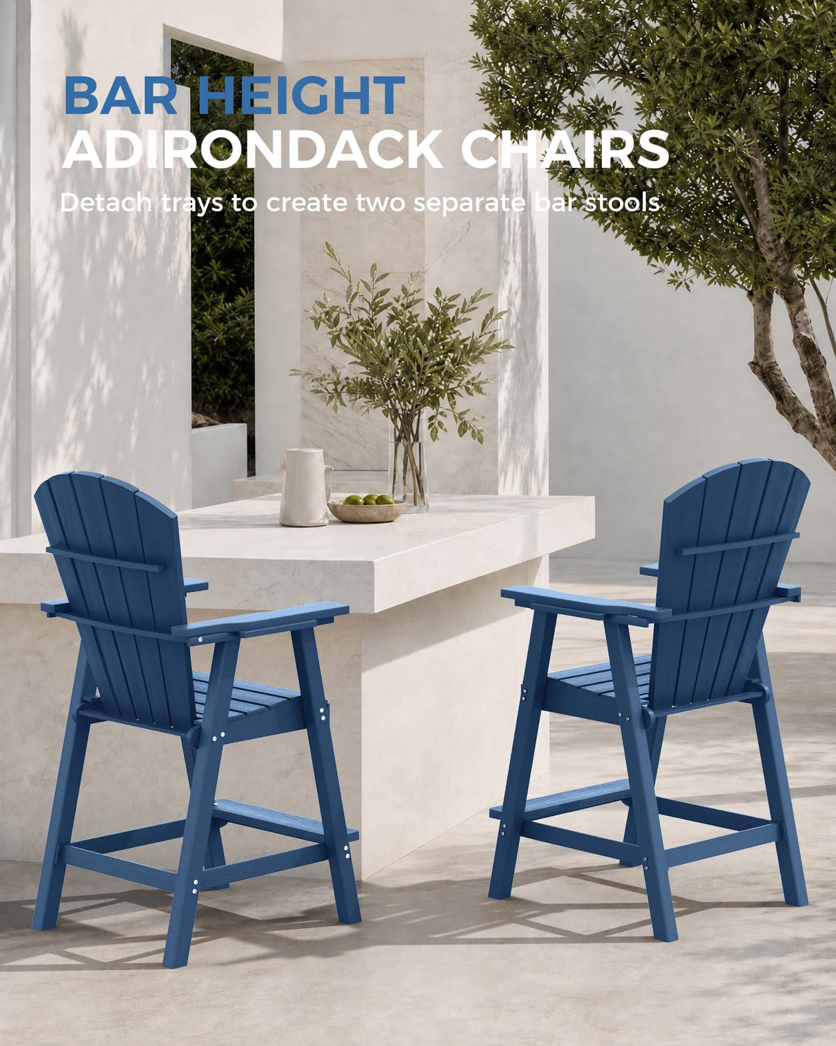 Navy Blue Adirondack Chairs Set of 2 E2647