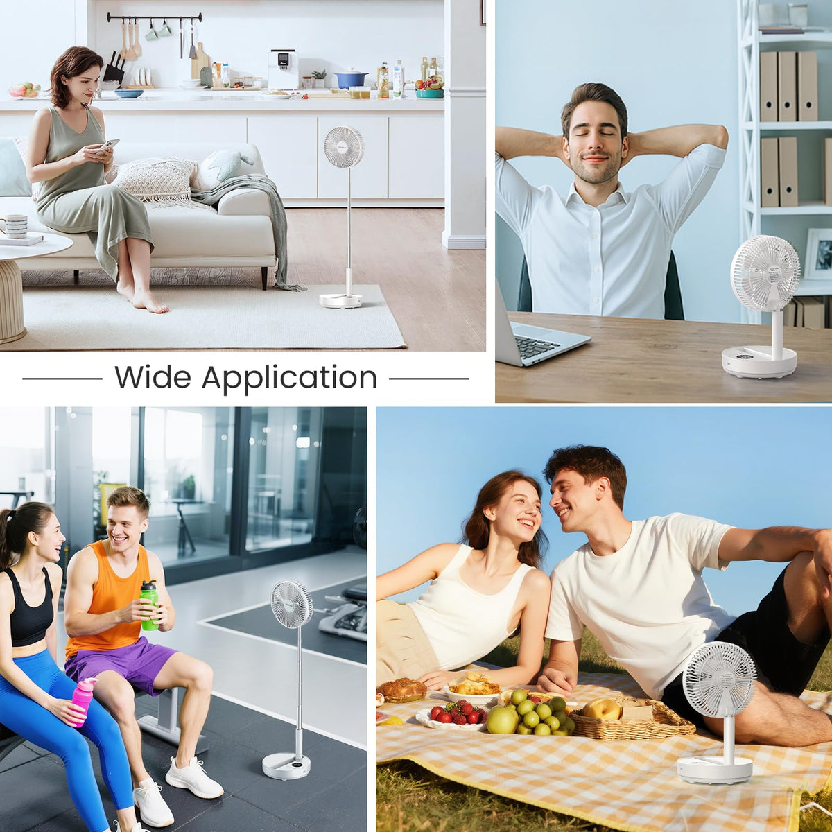 Portable Rechargeable Oscillating Standing Fan Y8070