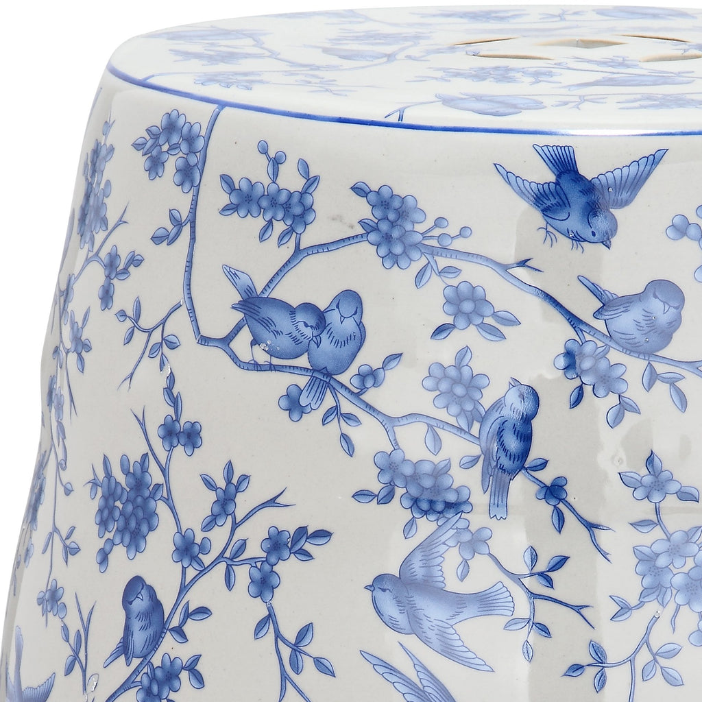 Blue Ceramic Garden Stool Y351