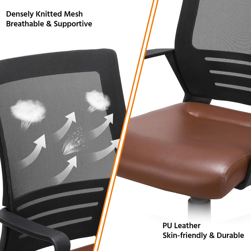Brown Mesh Swivel Office Desk Chair K4938