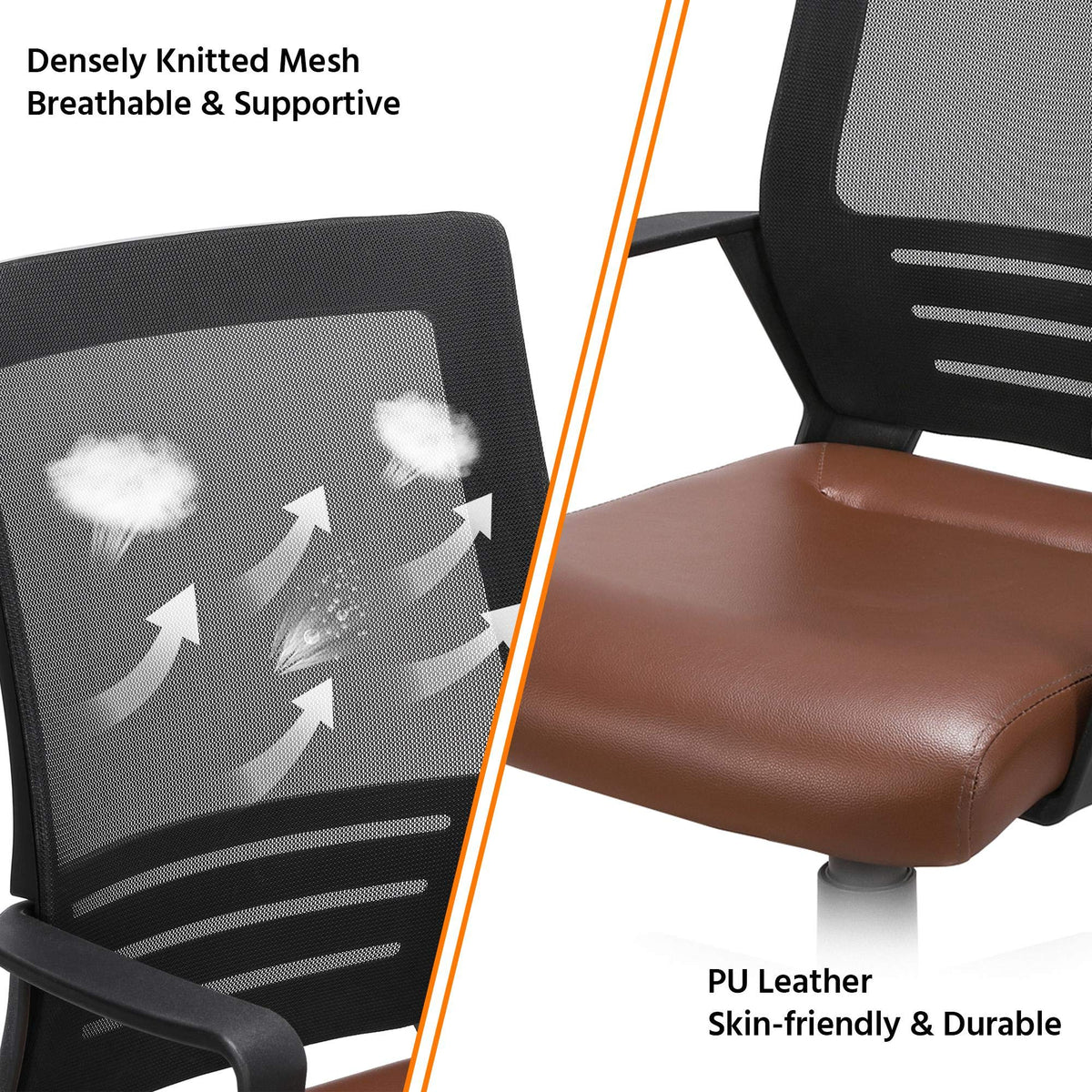 Brown Mesh Swivel Office Desk Chair K4938