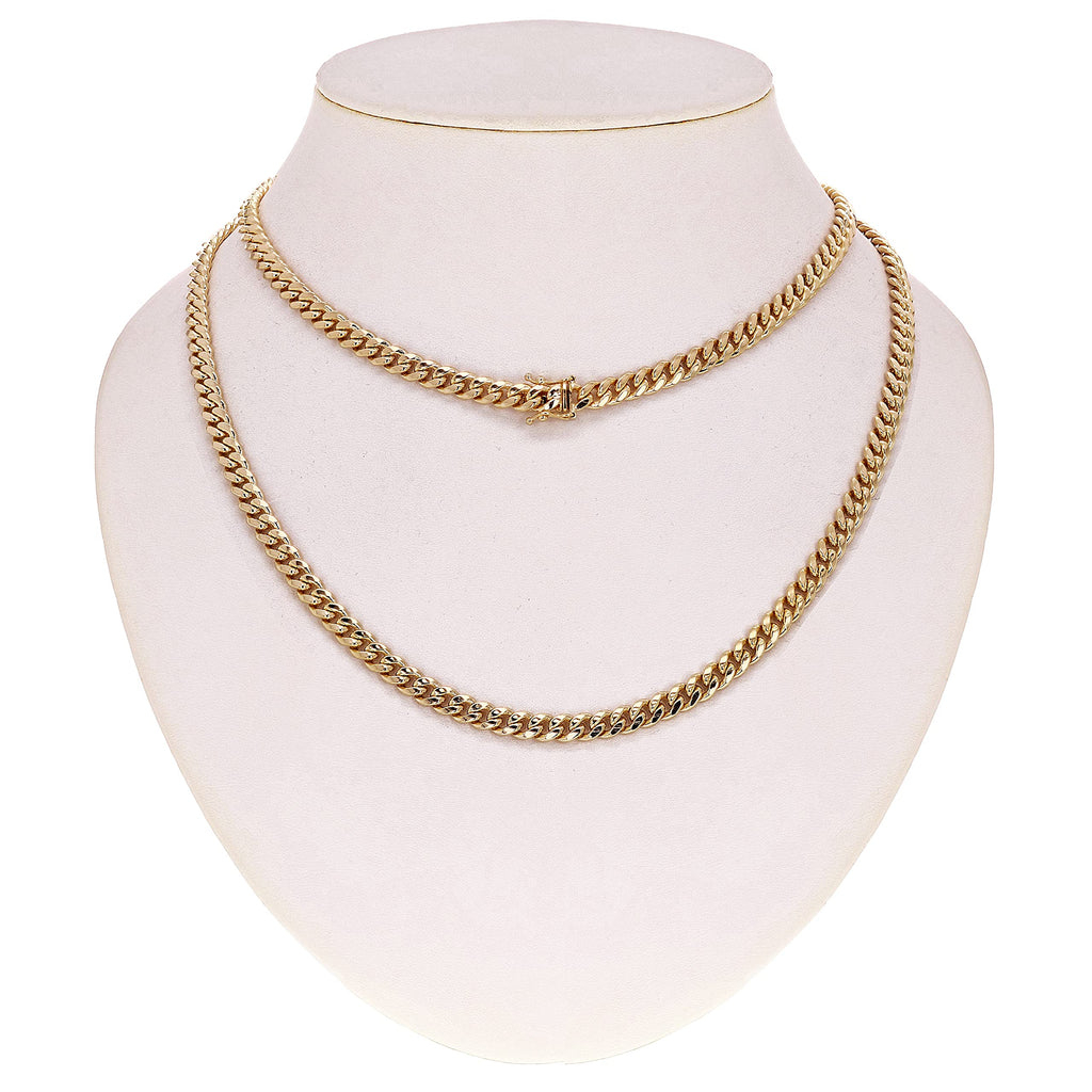 14k Yellow Gold Cuban Curb Link Chain D8077