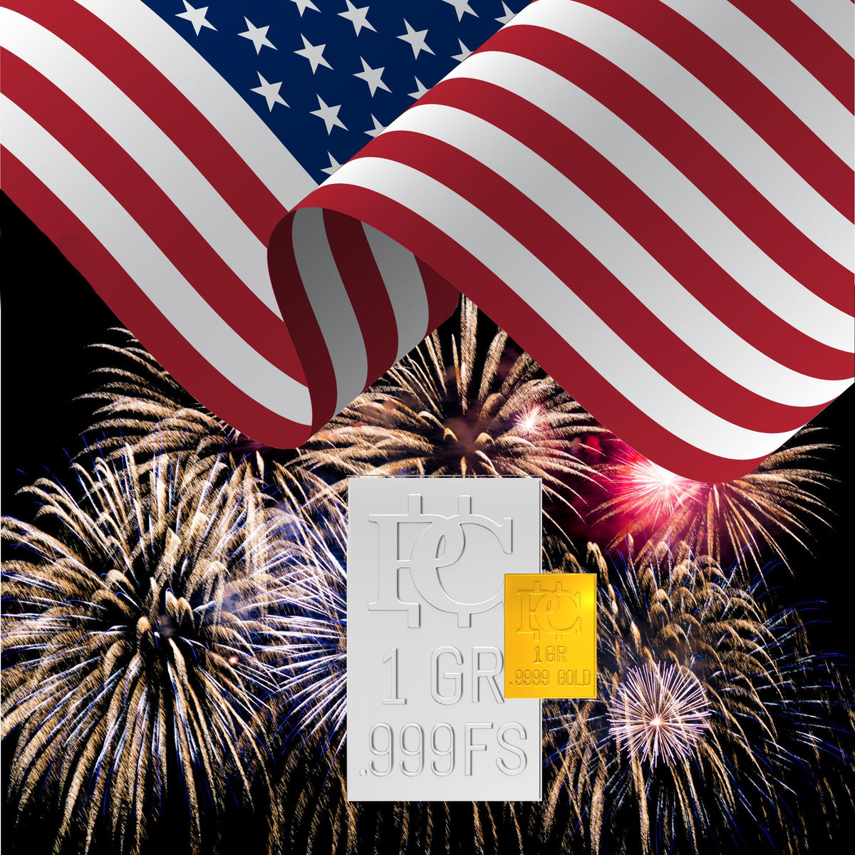 Gold and Silver Bullion Bar 1 Grain Y1195