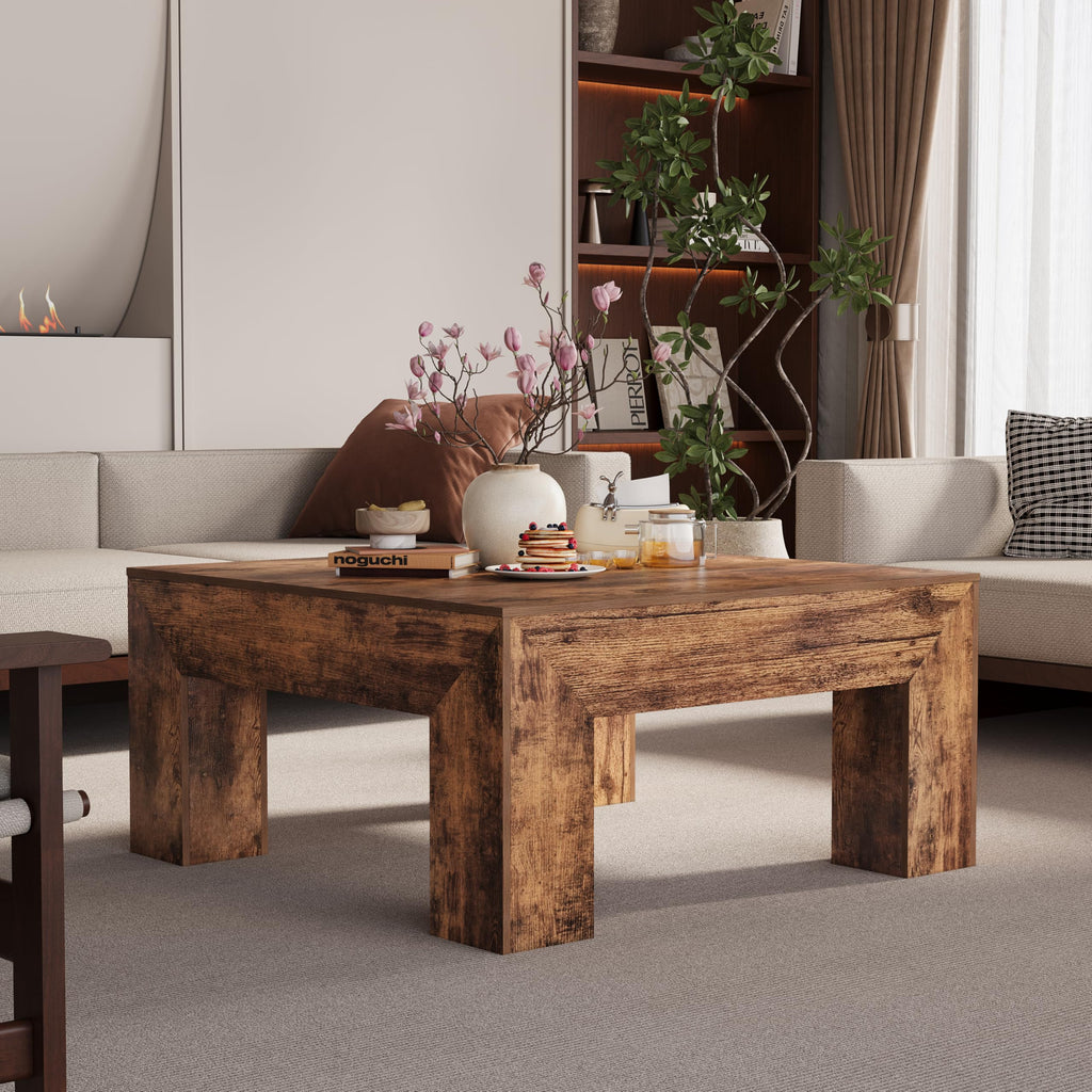 35" Wooden Square Coffee Table W848