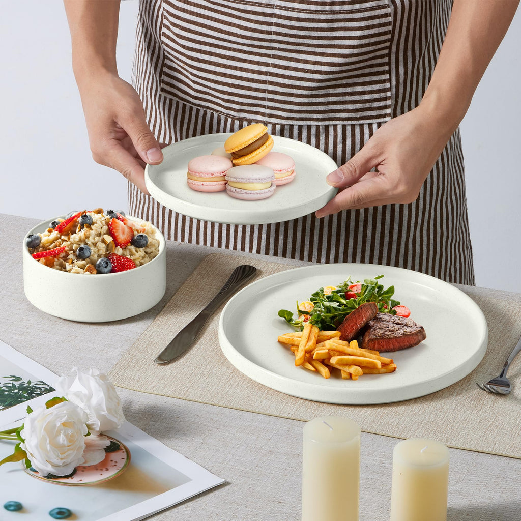 Speckled White 12 Pc Stoneware Dinnerware Set B916731
