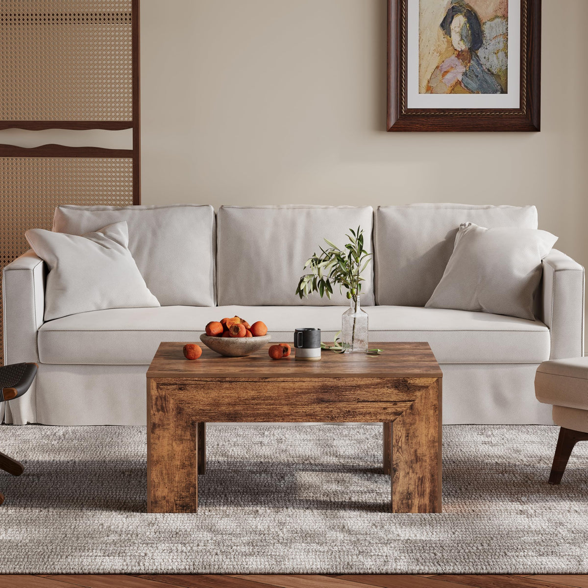 35" Wooden Square Coffee Table W848